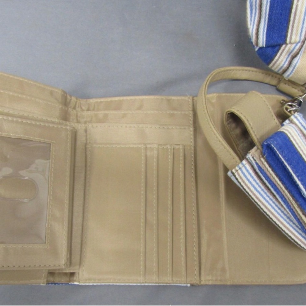 Longaberger Striped Purse with Matching Wallet and Money Clip Magnetic Closure - Picture 2 of 3